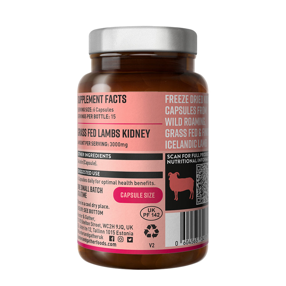 Kidney Capsules - 100% Grass Fed Lamb Kidney 90 capsules