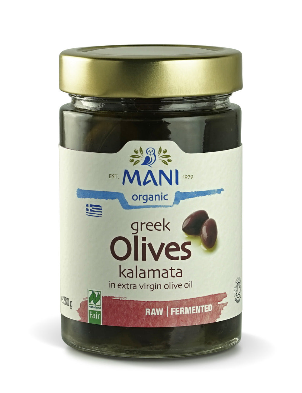 Organic Raw & Fermented Kalamata Olives in Extra Virgin Olive Oil 280g