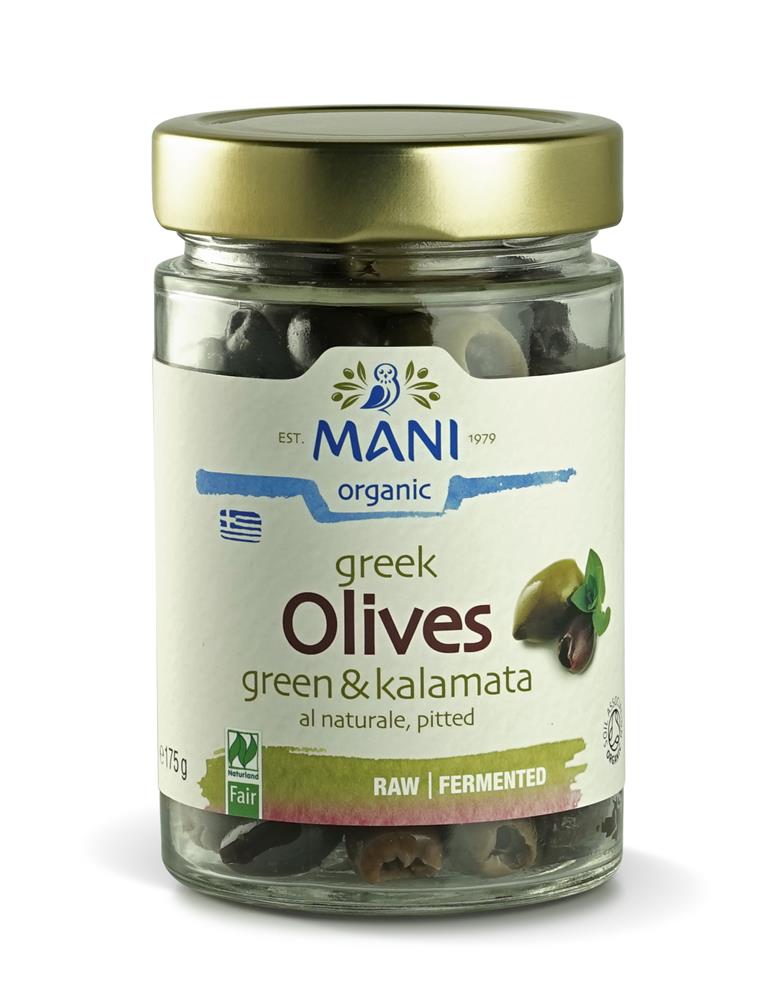 Organic Kalamata & Green Olives al Naturale 175g