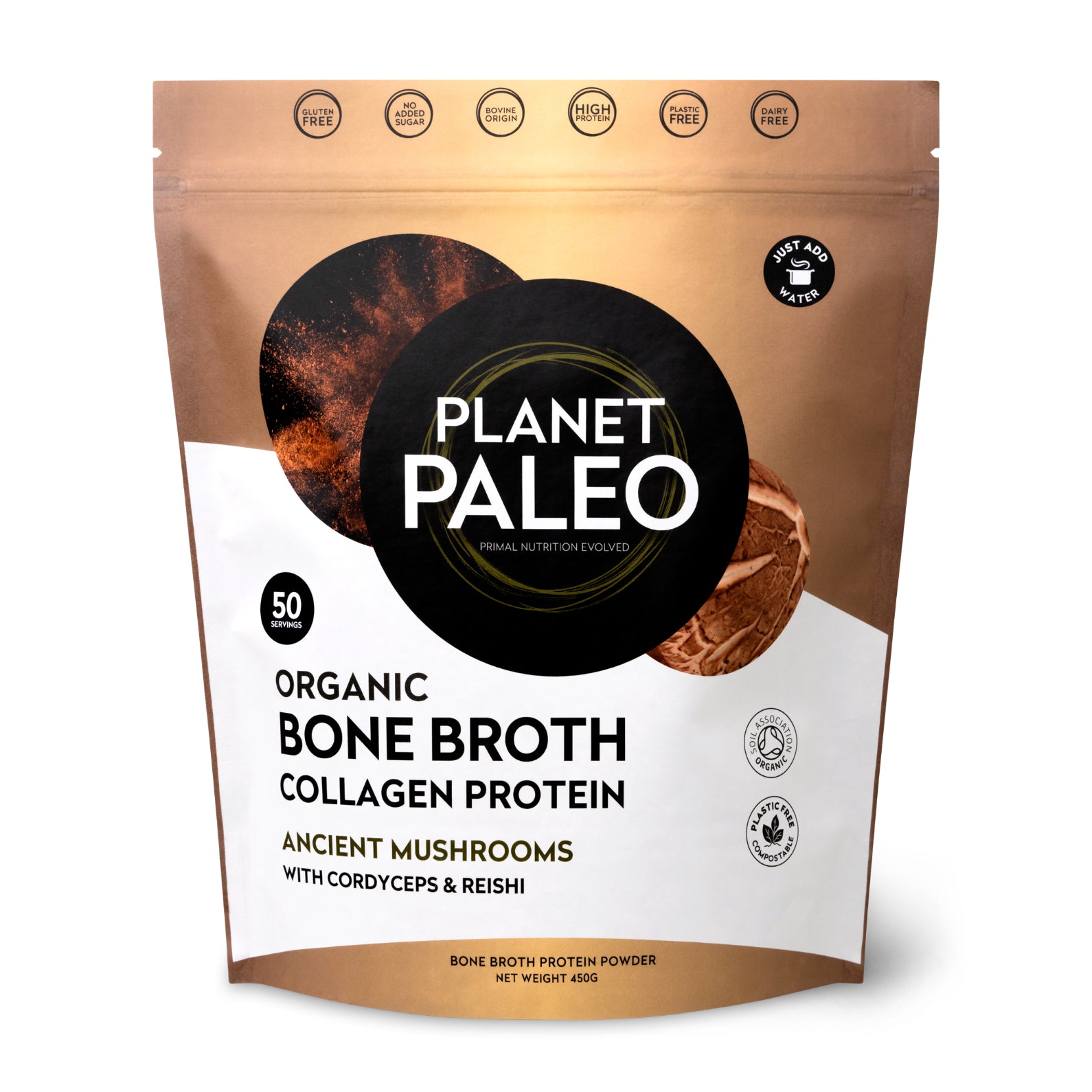 Organic Bone Broth Collagen Protein Powder - Ancient Mushroom