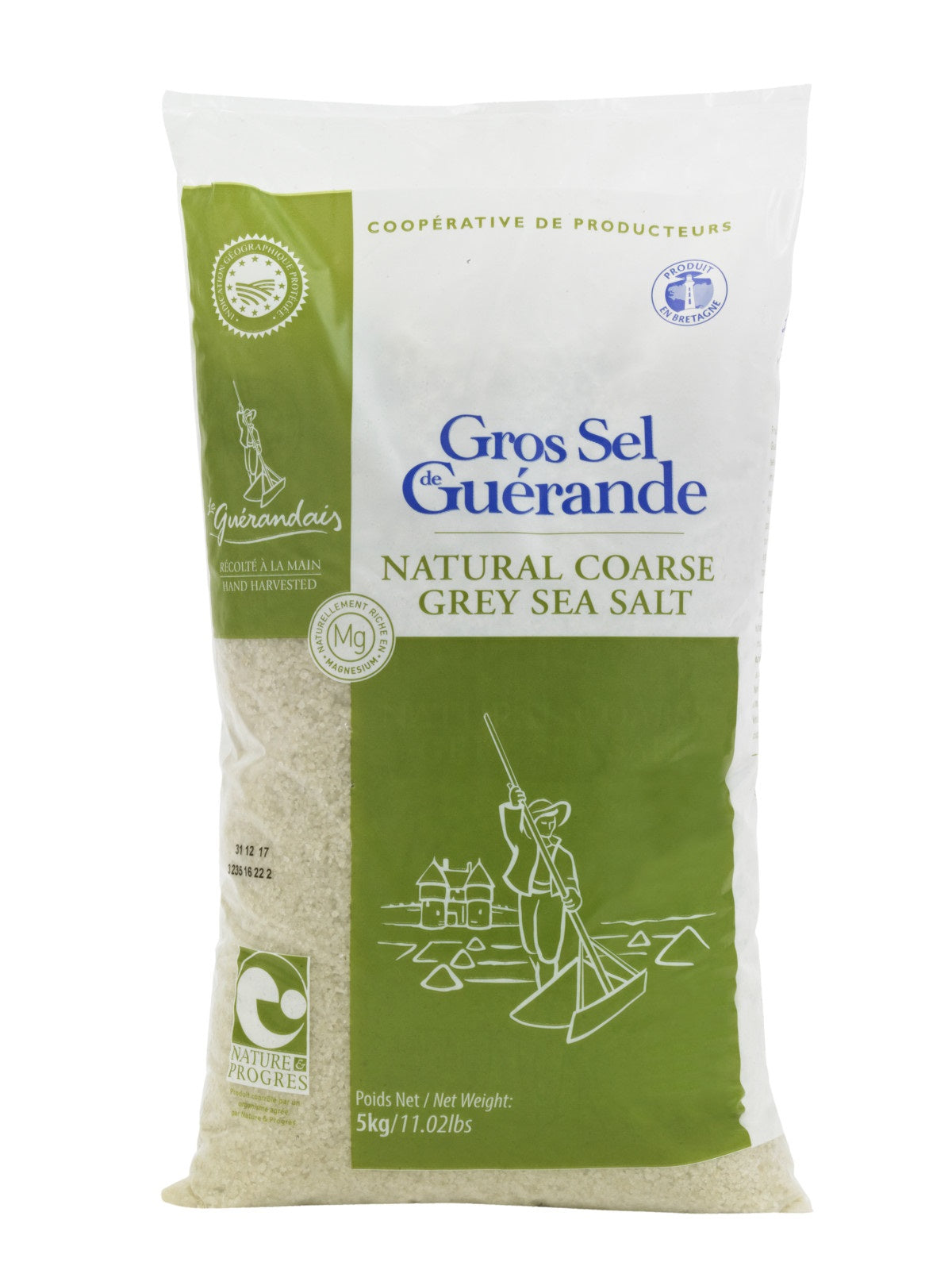 Unrefined Le Guerande Celtic Sea Salt - Grey Coarse 5kg - certified by Nature & Progress