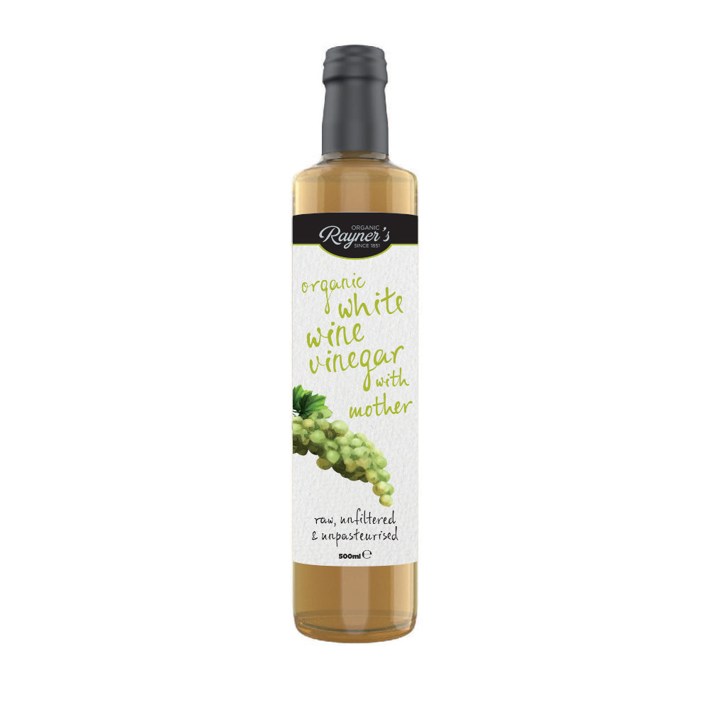 Raw Organic Unfiltered White Wine Vinegar with the Mother - 500 ml