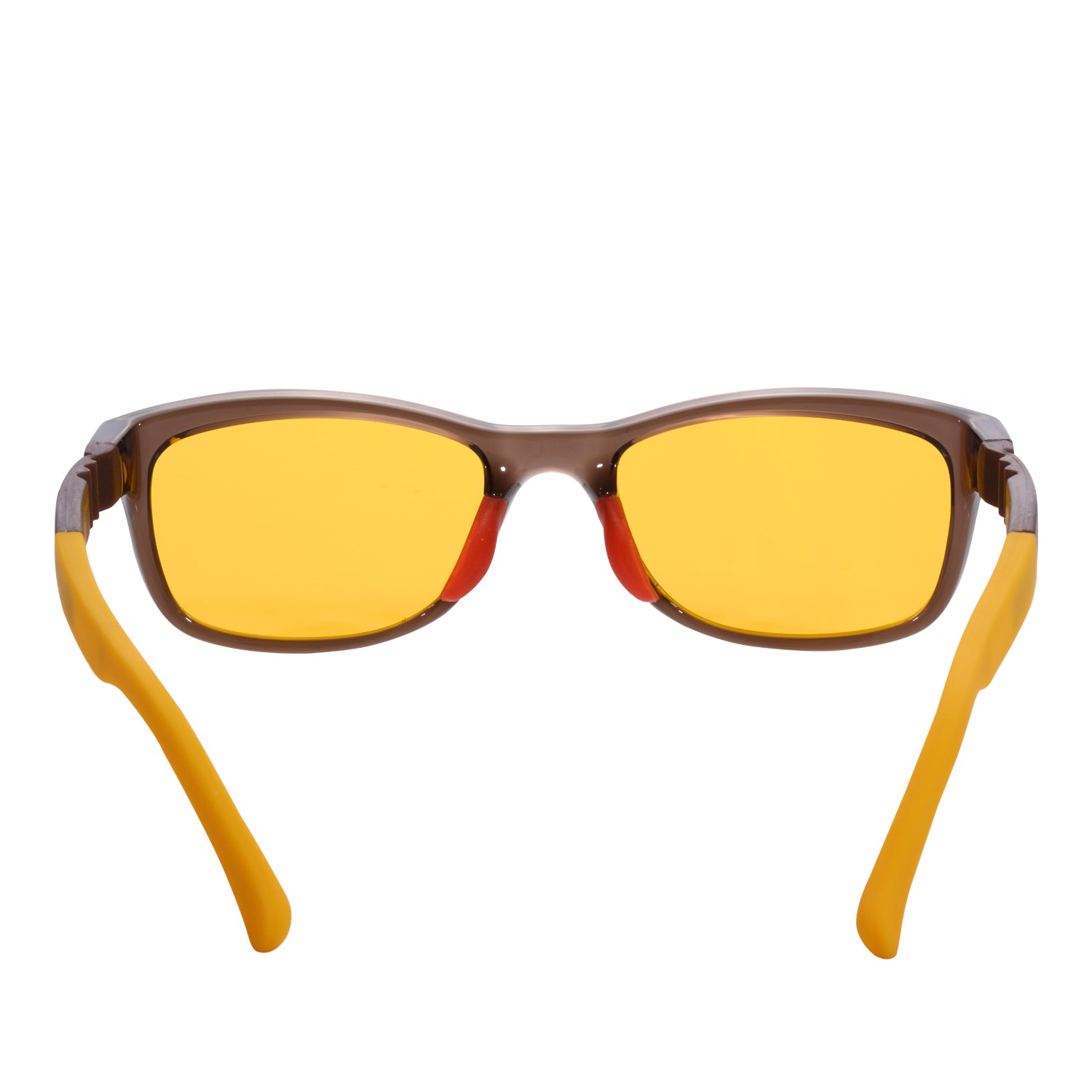 PRiSMA KiDS Blue Light Blocking Glasses for Children & Small Adults - Strong and flexible nylon frame  - brown & yellow