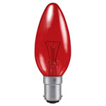 Red Incandescent Candle Bulb - B15d Small Bayonet - 40W