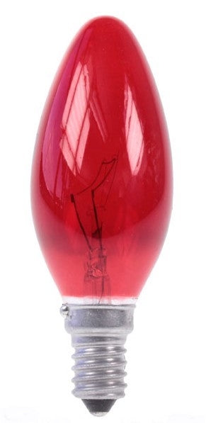 Red Incandescent Candle Bulb - E14 Small Screw - 40W