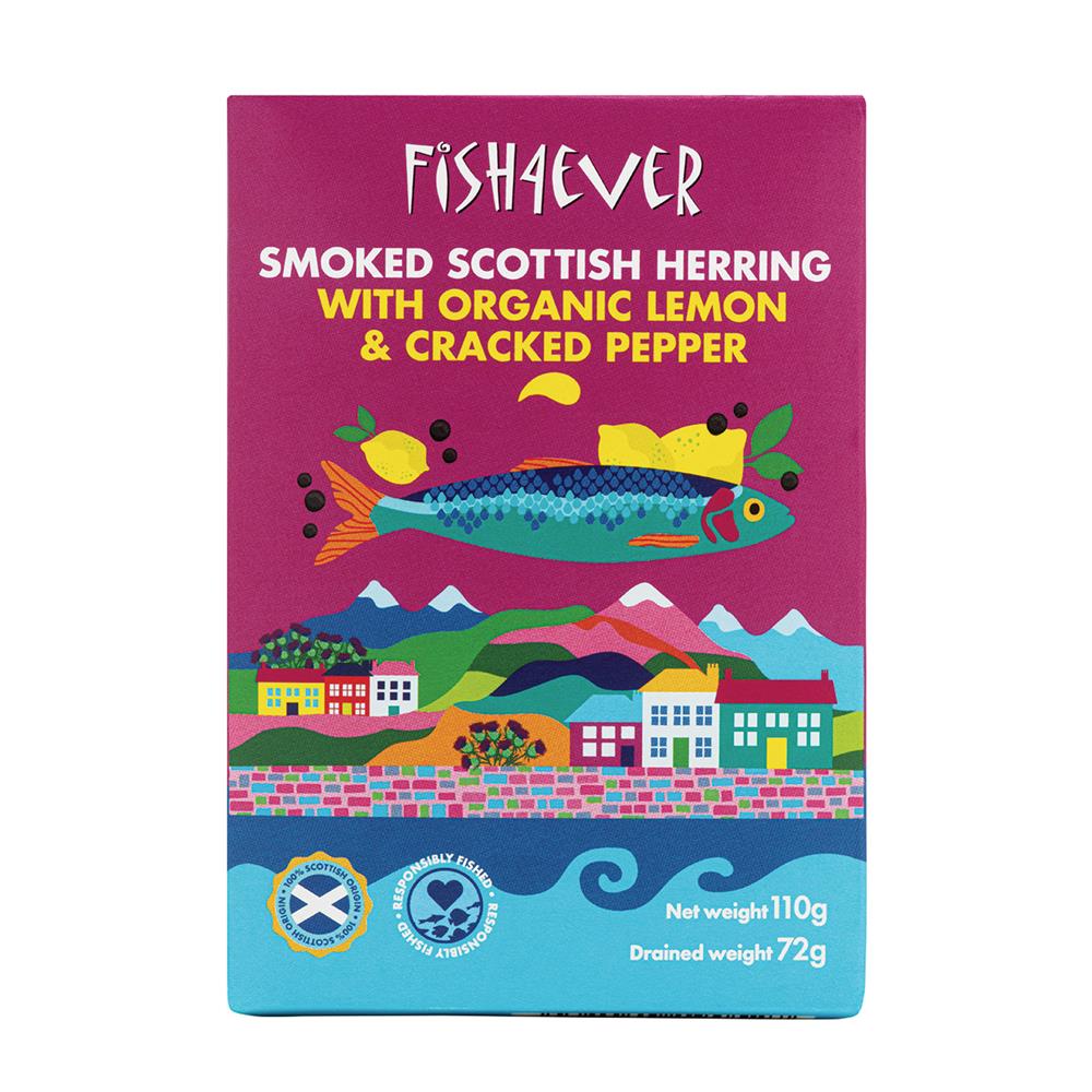Smoked Herring Fillets in Organic Lemon & Black Pepper 110g