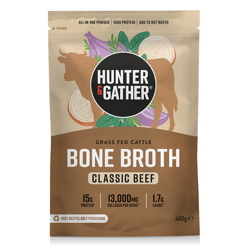 Bone Broth Powder - Classic Beef - Grass Fed Cattle - 400g — The Real ...