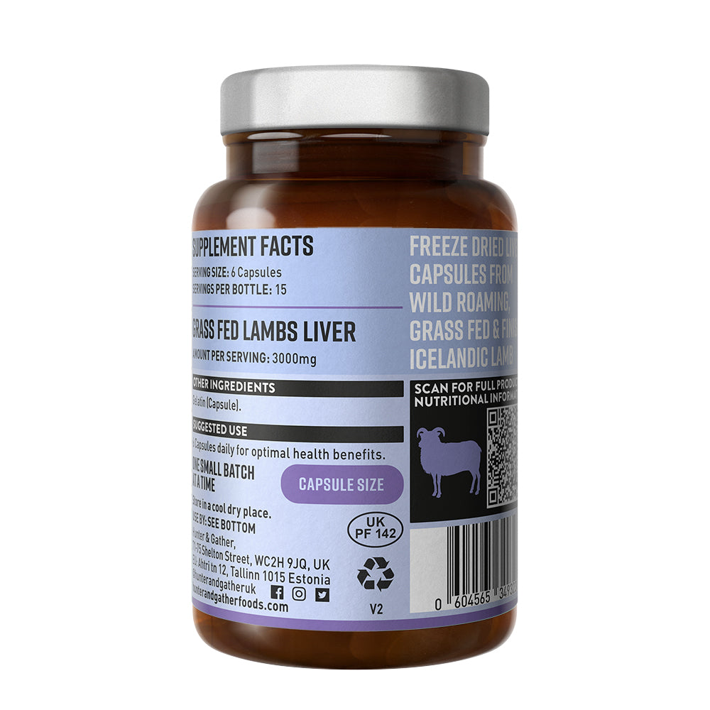Liver Capsules - 100% Grass Fed Lamb Liver 90 capsules