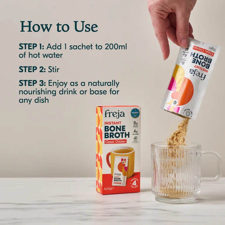 Chicken Instant Bone Broth 4 x 12g sachets per box