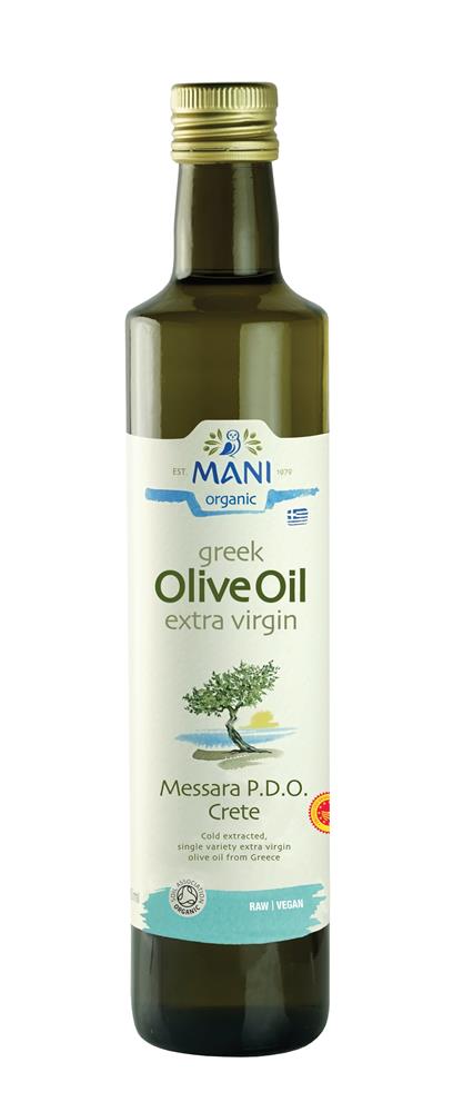 Organic Extra Virgin Cold Extracted Messara PDO Extra Virgin Olive Oil from Crete 500ml