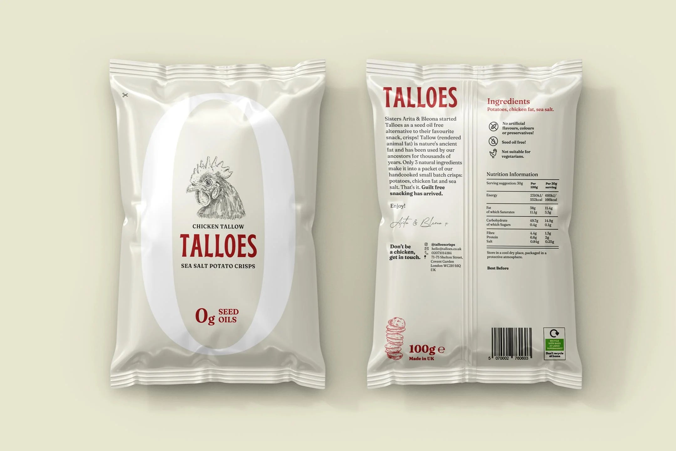 Tallowes - Crisps cooked in Chicken Tallow 100g