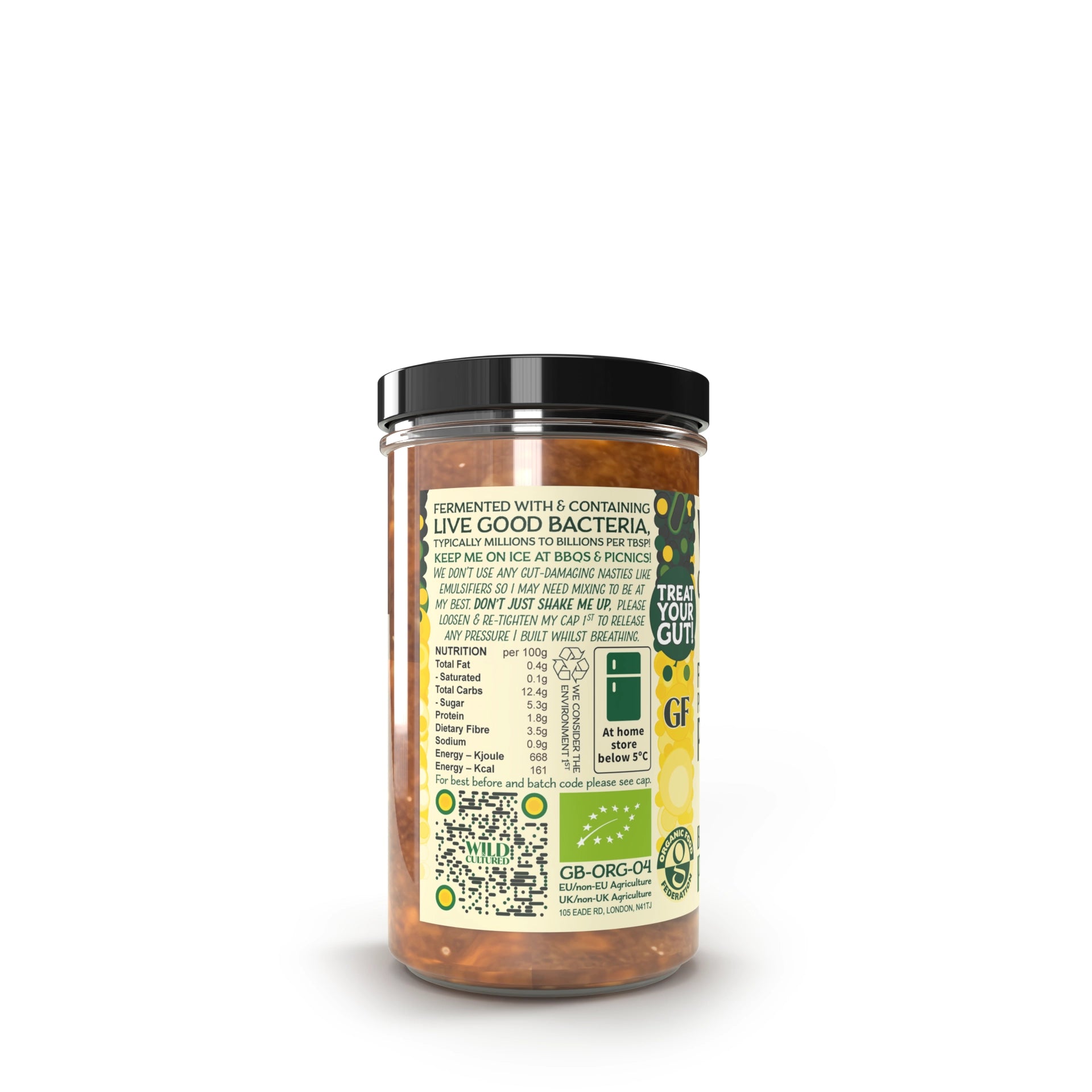 Live, Fermented Ploughman's Pickle made with 100% Organic Ingredients -  275ml