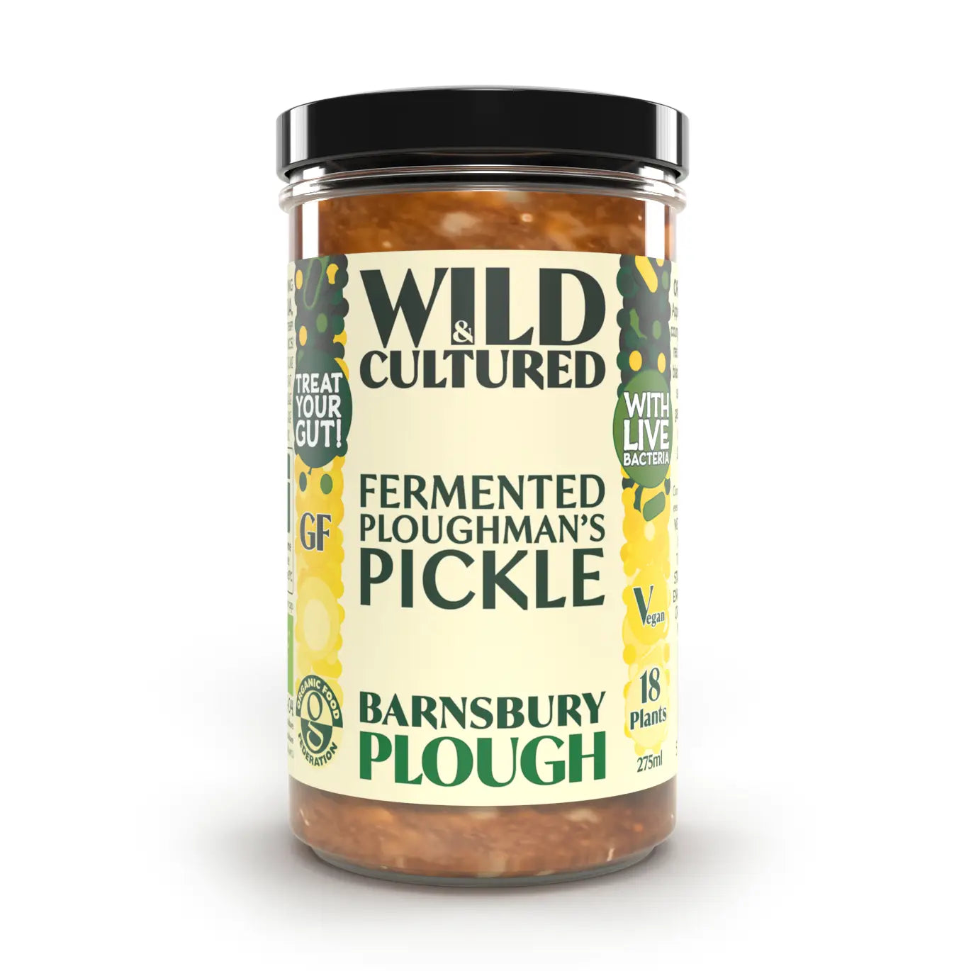 Live, Fermented Ploughman's Pickle made with 100% Organic Ingredients -  275ml