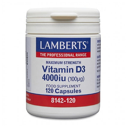 Vitamin D3 4000 IU 120 capsules (100µg)
