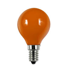 Amber Incandescent Globe E14S Light Bulb - small screw - 25W