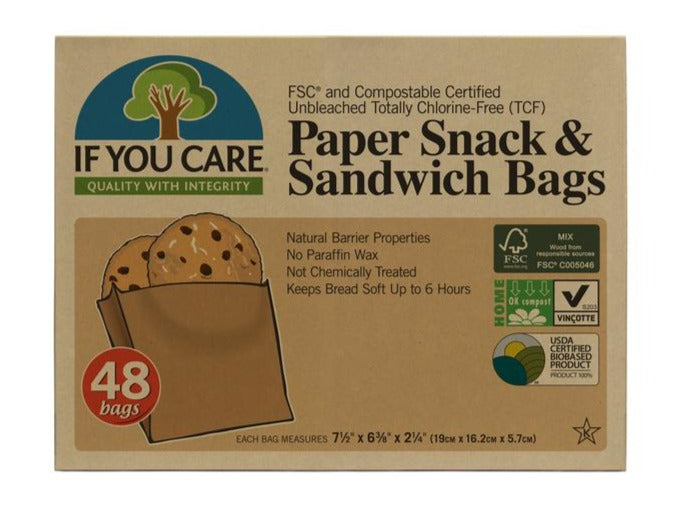 Paper Snack & Sandwich Bags - 48 bags