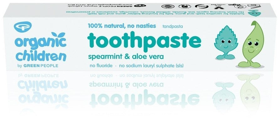 Natural Children's Toothpaste -Spearmint & Aloe Vera - 50ml - Organic Ingredients