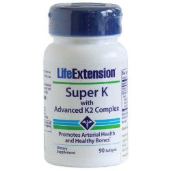 Super K - 2 Forms of Vitamin K2 plus K1 -  90 soft gels