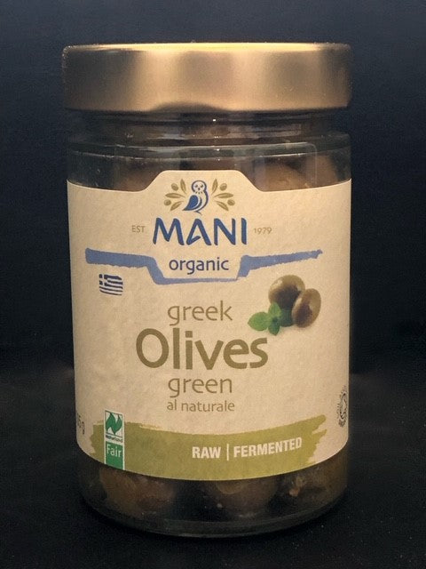 Organic Raw & Fermented Green Olives 205g