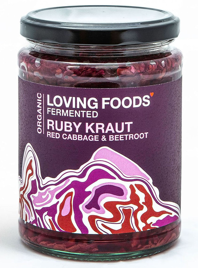 Raw Organic Unpasteurised Fermented Sauerkraut - Ruby Kraut ( Red Cabbage & Beetroot) - 500 g